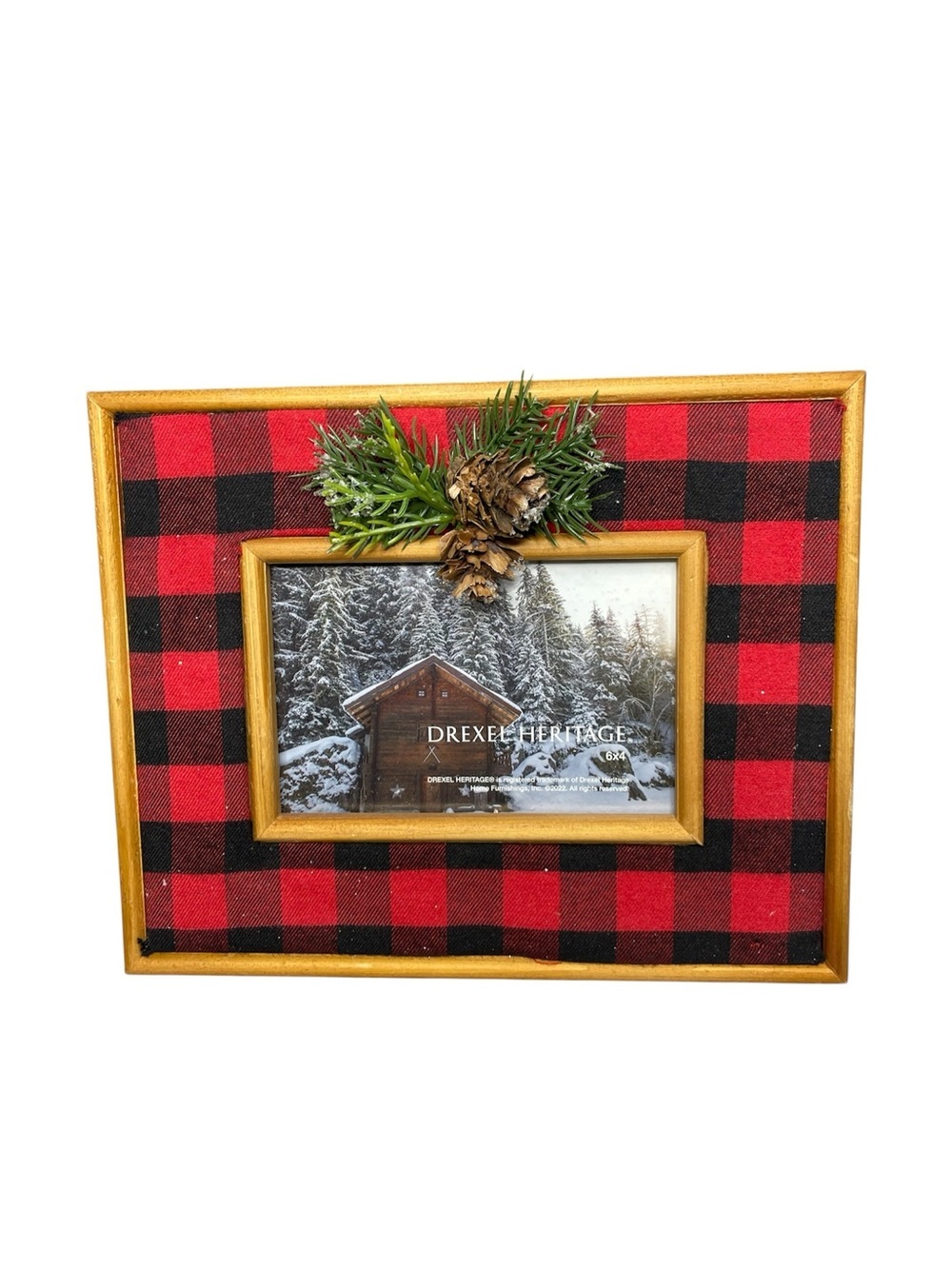 Drexel Heritage Buffalo Plaid Christmas Picture Frame 6x4 Holiday Cabin Decor